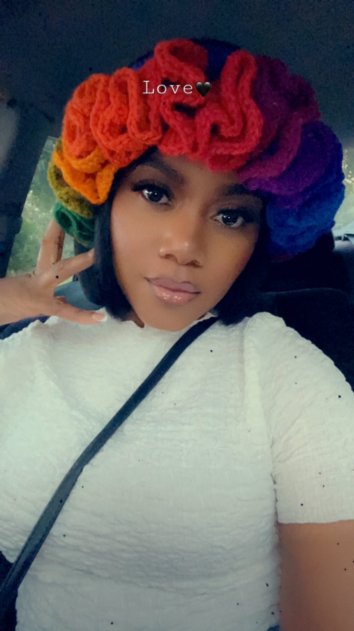 Rainbow Ruffle Hat