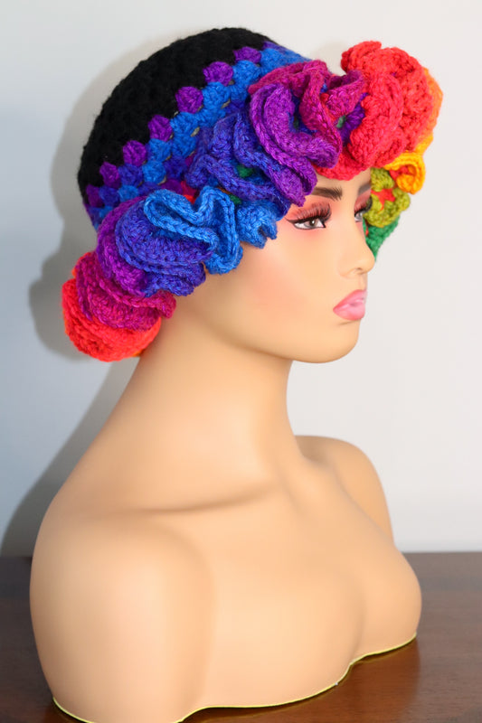 Rainbow Ruffle Hat