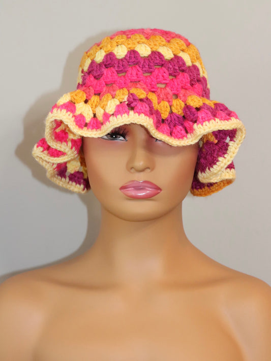 Stitched up| Bucket Hat Pink Candy
