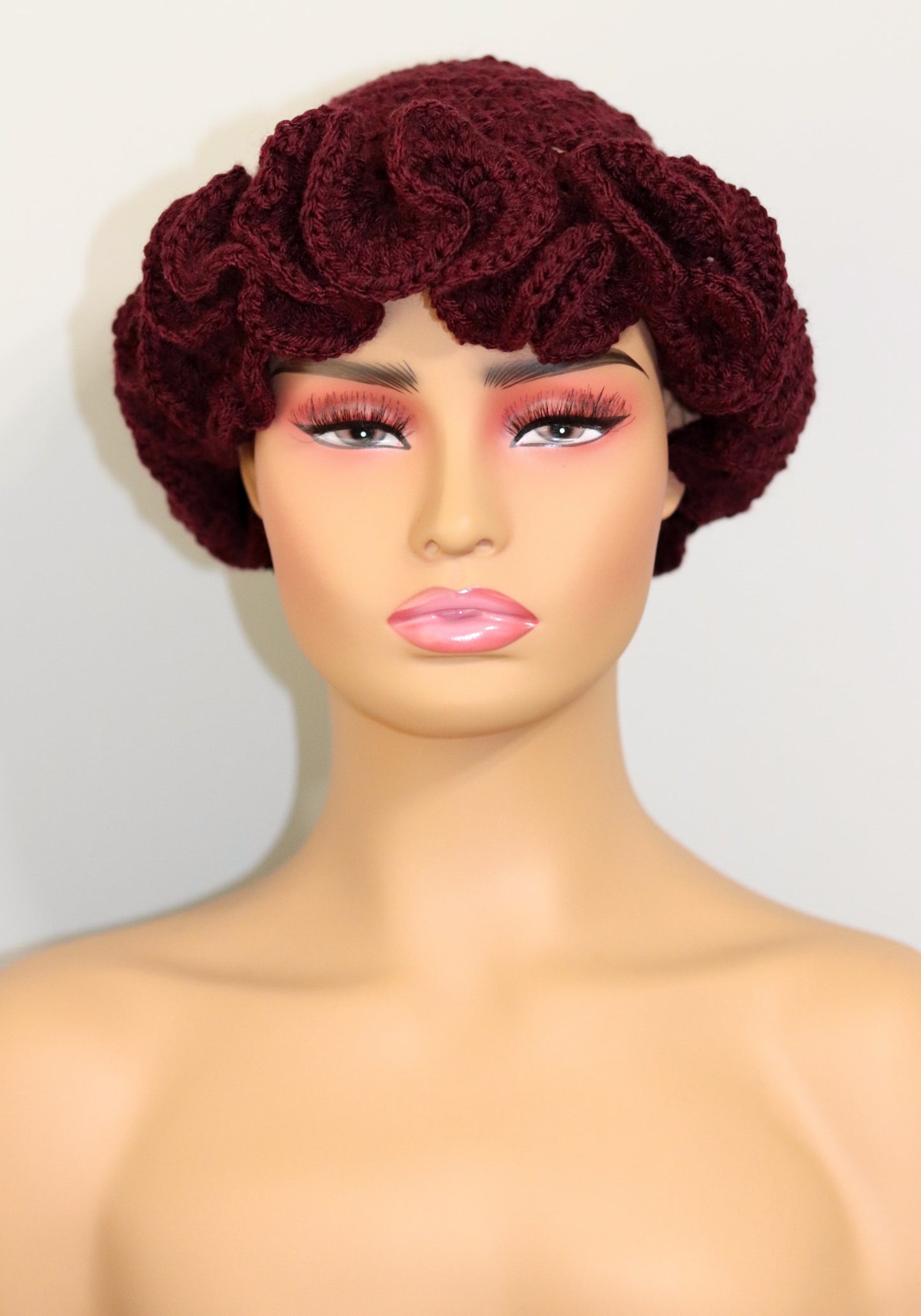 Barbies Ruffle Hat | Deep Burgundy