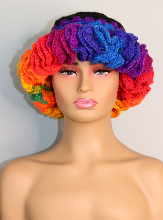 Rainbow Ruffle Hat